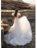 V Neck Ivory Organza Sexy Wedding Dress